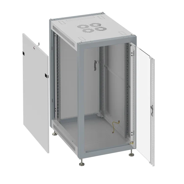 

Шкаф напольный 19", 33U SYSMATRIX SL 6633.712 600x600x1600mm, передняя дверь стекло, задняя дверь металл, поворотная ручка с замком, серый, SL 6633.712
