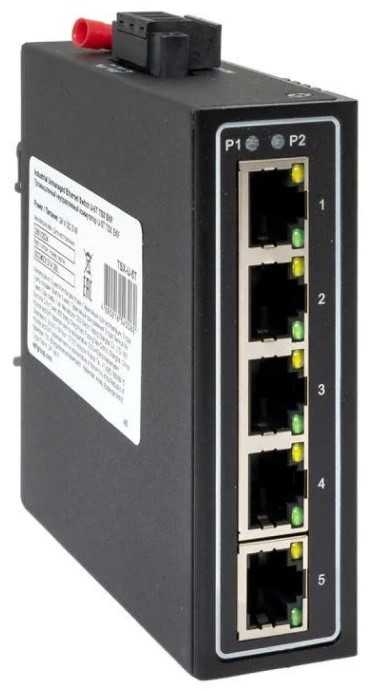 

Коммутатор промышленный неуправляемый EKF TSX-U-5T U-5T 5 портов 10/100Base-T(X) RJ45 монтаж на DIN-рейку TSX, TSX-U-5T