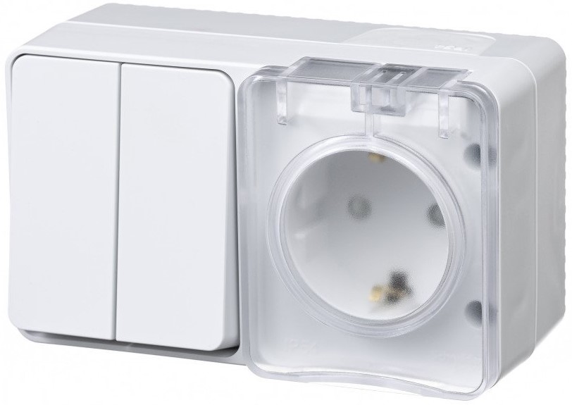 

Блок Schneider Electric ATN540174 AtlasDesign PROFI IP54 О/У РОЗ. з/к со шт. 16А 250B, ВЫКЛ.2-клав.10А, белый, ATN540174