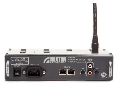 

Микрофон Roxton RM-8064 (микрофонная консоль) с возможностью расширения до 512 зон/8 групп, RS-485, 1 мик./1 лин. вход, управление блоком PS-8208, RM-8064