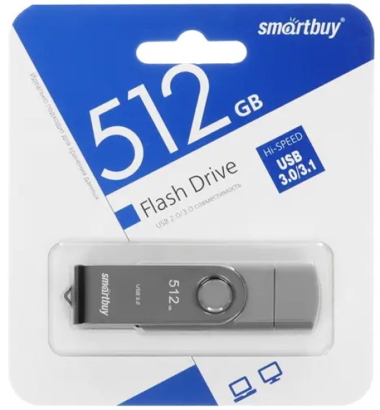 

Накопитель USB 3.0 512GB SmartBuy SB512GB3DUOTWK Twist Dual (USB Type-C + USB Type-A), SB512GB3DUOTWK