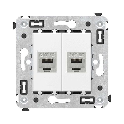 

Розетка компьютерная DKC 4400764 RJ-45 без шторки в стену, кат.5e двойная экранированная, "Белое облако", "Avanti", 4400764