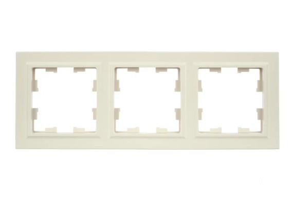 

Рамка IEK BR-M32-K10 3-м BRITE РУ-3-БрКр бежевая, BR-M32-K10