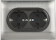 фото Розетка двухместная с заземлением  IEK SK-R24-16-K50-F