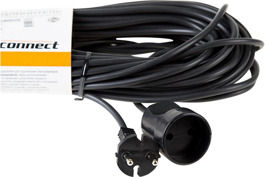 

Удлинитель PROconnect 11-7114 шнур ПВС 2х0.75, 10 м, б/з, 6 А, 1300 Вт, IP20, черный (Сделано в России), 11-7114