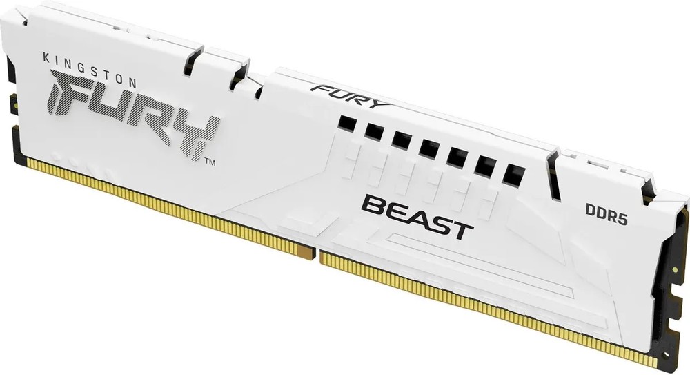 

Модуль памяти DDR5 16GB Kingston FURY KF564C32BW-16 Beast White, 6400MHz CL32 1.4V, XMP Ret, KF564C32BW-16