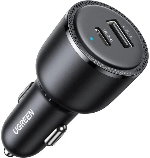 

Зарядное устройство автомобильное UGREEN CD239 90645 USB Type-C, USB Type-А, 63W, цвет: черный, CD239