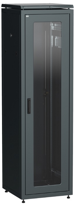 

Шкаф напольный 19", 42U ITK LN05-42U68-GM LINEA N 42U 600х800мм стеклянная передняя дверь, задняя металлическая, черный, LN05-42U68-GM