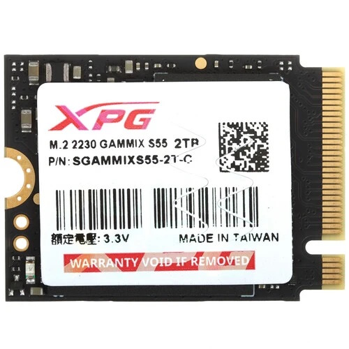 

Накопитель SSD M.2 2230 ADATA GAMMIX S55 XPG, 2TB, 5000/3700MB/s, NVMe, 3D NAND TLC, 450 TBW, MTBF 1.5M, GAMMIX S55