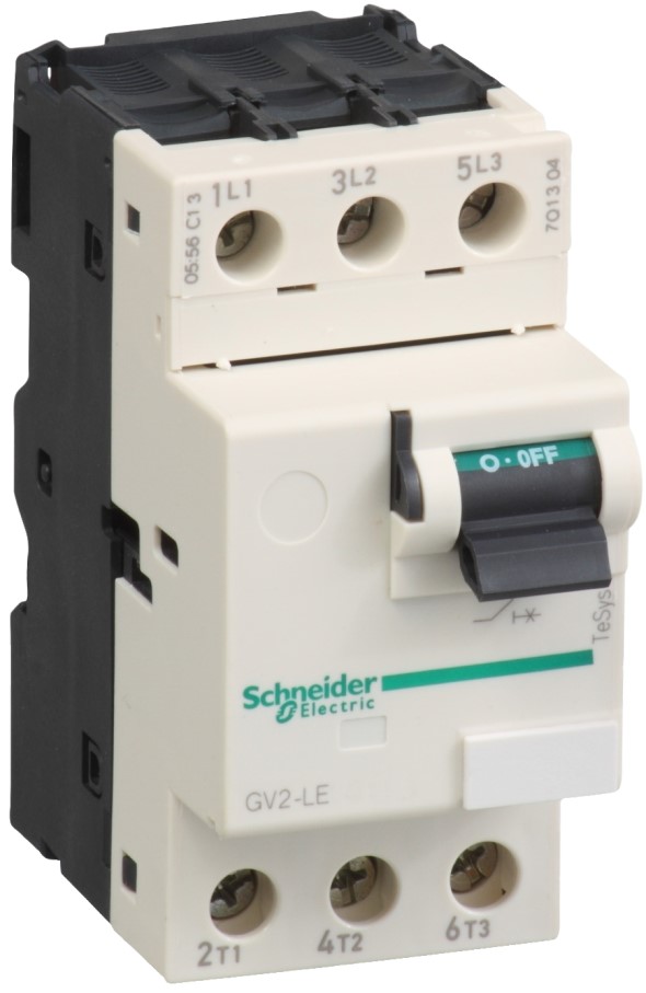 

Автоматический выключатель Schneider Electric GV2LE06 с магнитным расцепителем 1,6А, кнопочное управление, GV2LE06