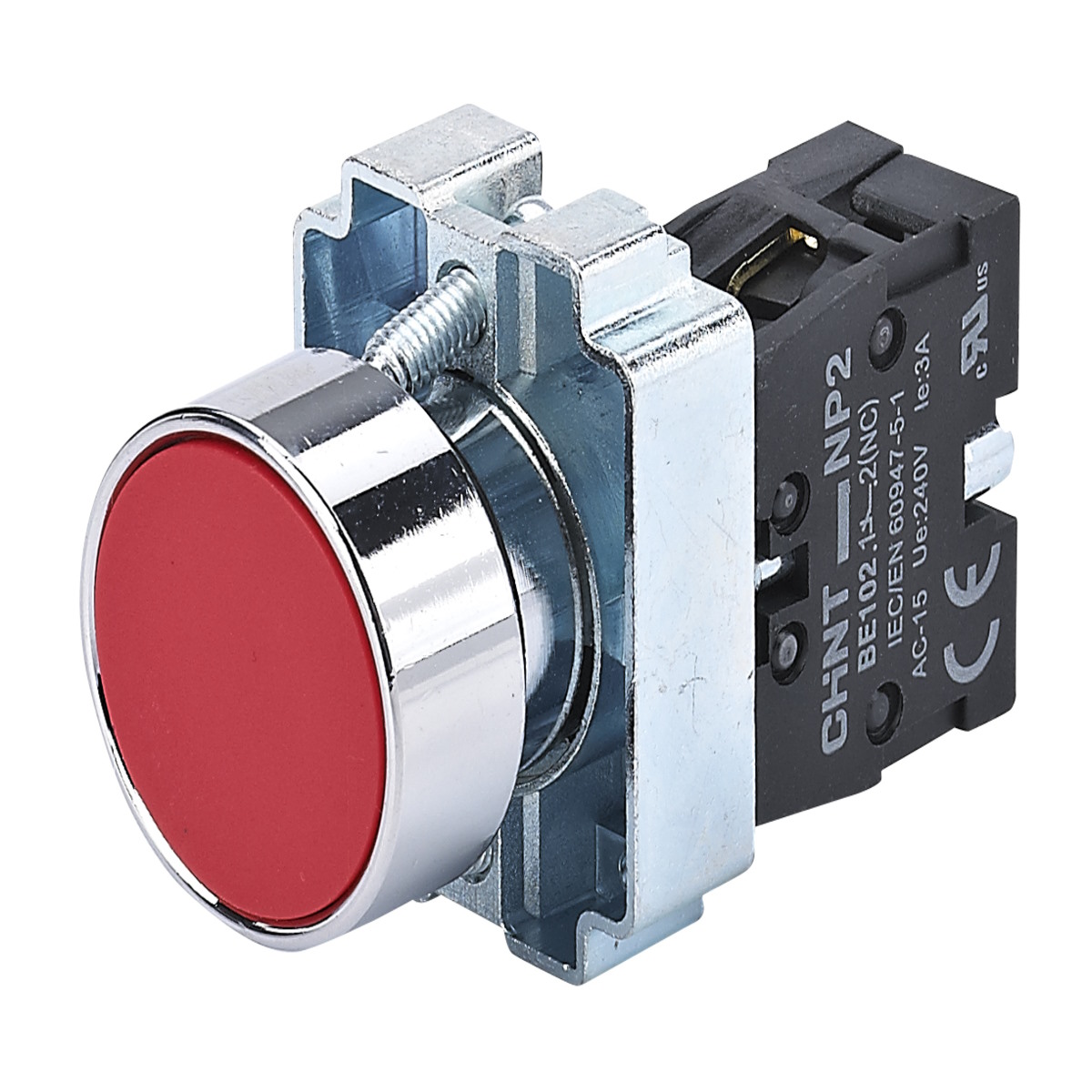 

Кнопка управления CHINT 573958 NP2-BA41 без подсветки красная, 1НО, IP40 (R), 573958