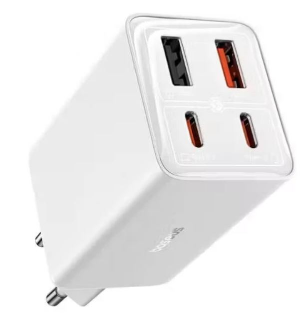 

Зарядное устройство сетевое Baseus GaN6 Pro P10162701213-00 2C+2U 65W EU Moon White; с кабелем Type-C to Type-C 100W 1m White, GaN6 Pro