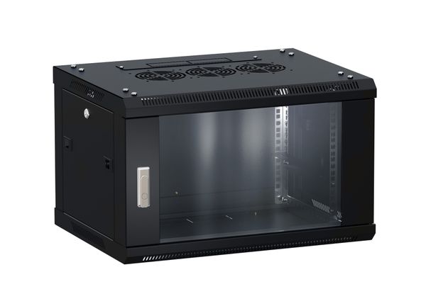 

Шкаф настенный 19", 6U EKF TRP-WLL-0664-40B TERACOM PRO 600х450 мм дверь стеклянная с замком-ручкой чёрный, TRP-WLL-0664-40B