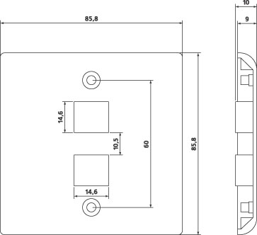 

Панель лицевая Hyperline FP-E-2-WH 86х86мм для 2-х вставок типа Keystone Jack, европейский стандарт, FP-E-2-WH