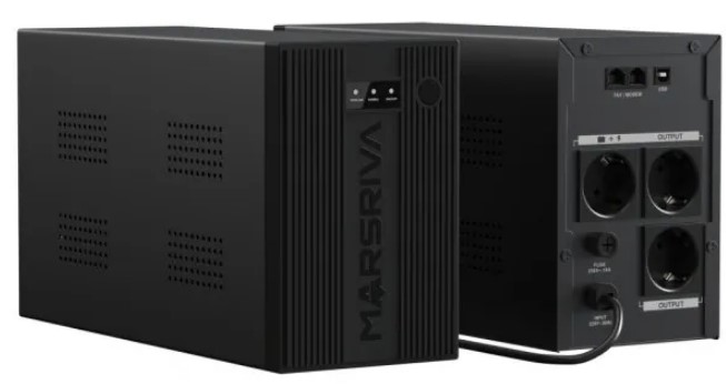 

Источник бесперебойного питания Marsriva MR-US1K Smart Онлайн ИБП, 1кВА / 1кВт, 2*12В/9Ач, MR-US1K