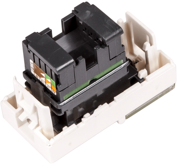 

Вставка Lanmaster LAN-SIP-22S5E-WH Mosaic 22.5x45, RJ-45 STP, кат.5e, со шторкой и увеличенным окном маркировки, белая, LAN-SIP-22S5E-WH