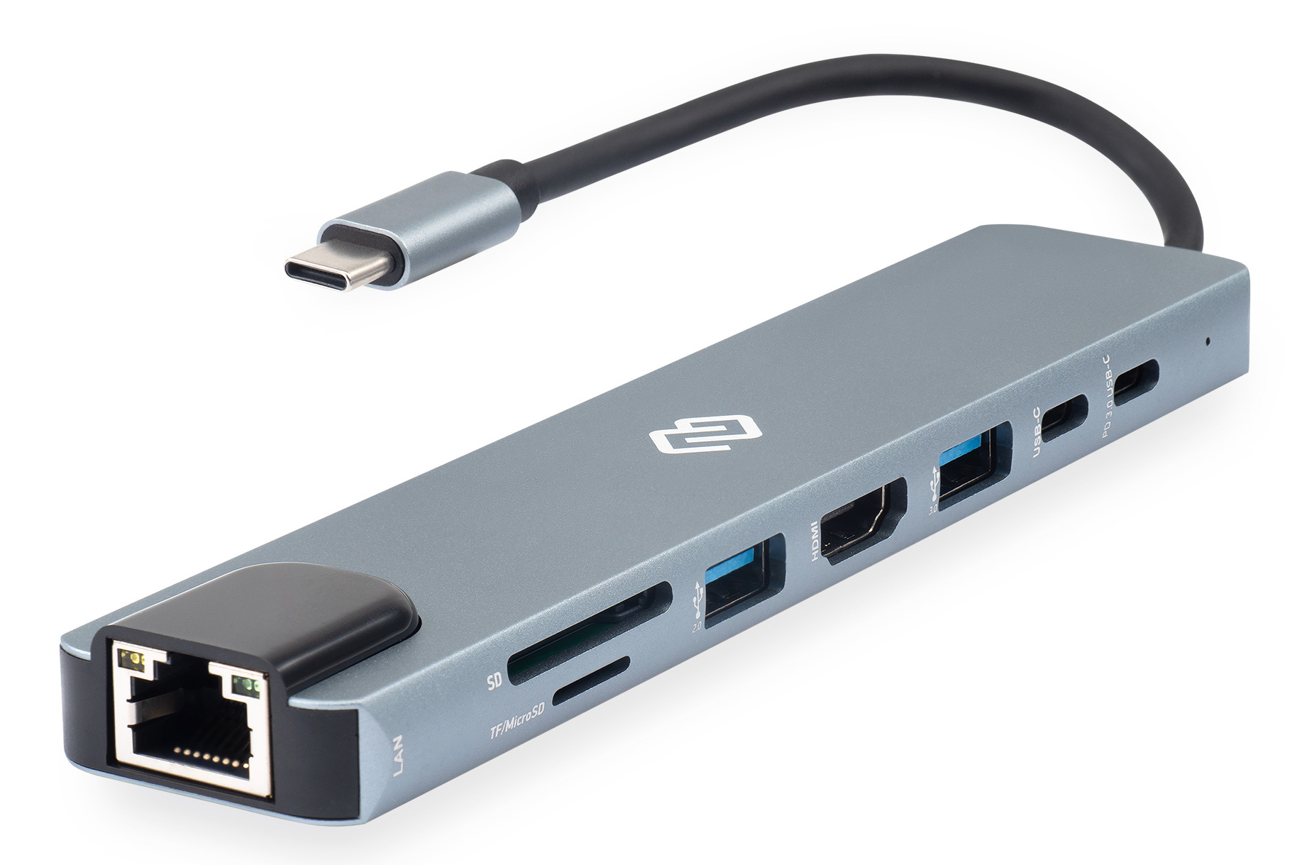 

Док-станция Digma DS-951 Type-C to HDMI (4K@30Hz, FULL HD@60Hz), USB-C PD 87W, USB-C, SD/microSD, RJ-45, USB 3.0, USB 2.0, DS-951