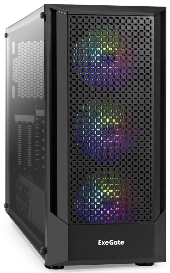 

Корпус ATX Exegate EVO-8227 EX296352RUS черный, БП 500W, боковая панель из закаленного стекла, USB 3.2, 2*USB 2.0, audio, EVO-8227