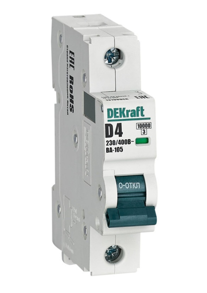 Изображение товара Автоматический выключатель DEKraft 13198DEK IP20 4 А 230 В серия ВА-105