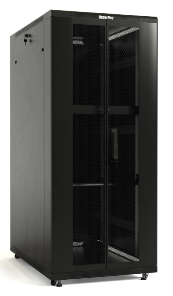 фото Шкаф напольный 19", 42U Hyperline TTBR-4266-DD-RAL9004 в Санкт-Петербургe