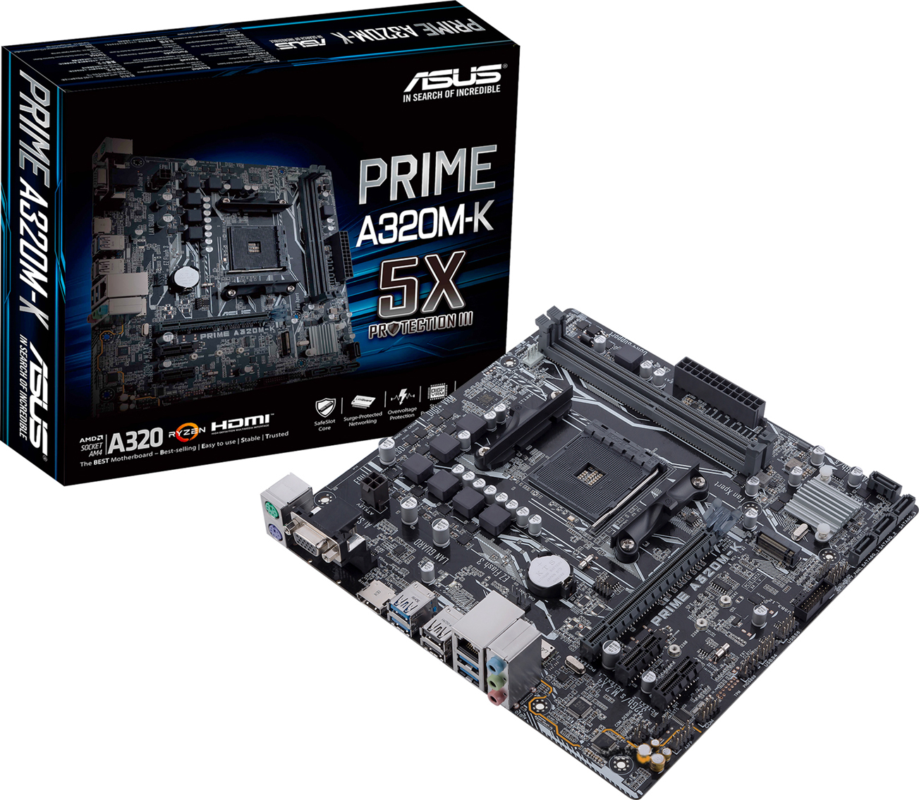 

Материнская плата mATX ASUS PRIME A320M-K (AM4,AMD A320,2*DDR4(3200),4*SATA 6G RAID,2*M.2,4*PCI-E,7.1CH,GLan,4*USB 3.1,D-Sub/HDMI) RTL, PRIME A320M-K