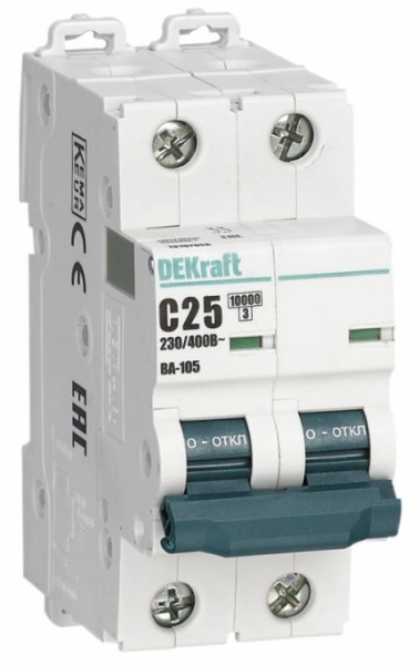 Изображение товара Автоматический выключатель DEKraft 13123DEK ВА-105 IP20 63А 230В 2 полюса