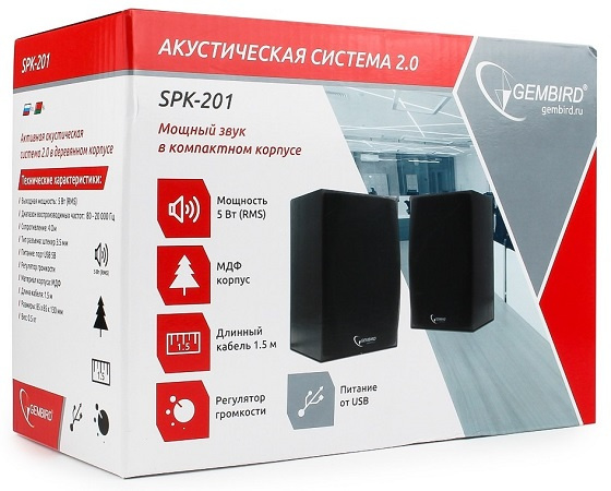 фото Компьютерная акустика 2.0 Gembird SPK-201 в Красноярске