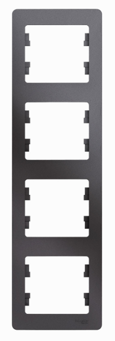 

Рамка Schneider Electric GSL001308 Glossa 4-ая, вертикальная графит, GSL001308