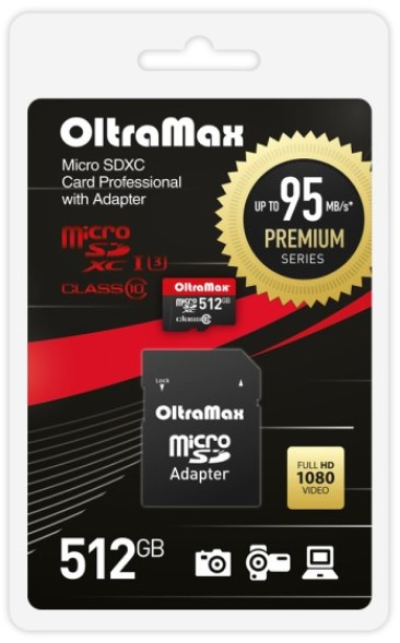 фото Карта памяти MicroSDXC 512GB OltraMax OM512GCSDXC10UHS-1-PrU3 в Уфе