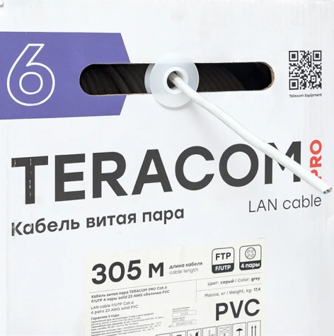 фото Кабель витая пара  EKF TRP-6FTP-04PVC-GY-IN3 в Красноярске