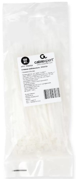 фото Стяжка нейлоновая не открывающаяся Cablexpert NYT-150X3.6 в Казани