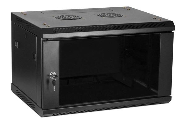 

Шкаф настенный NTSS W 6U 600х600х370мм, 2 профиля 19", дверь стеклянная, черный RAL 9005 (NTSS-W6U6060GS-BL), W