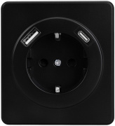 фото Розетка с заземлением с 2 USB KRANZ KR-78-0704-3