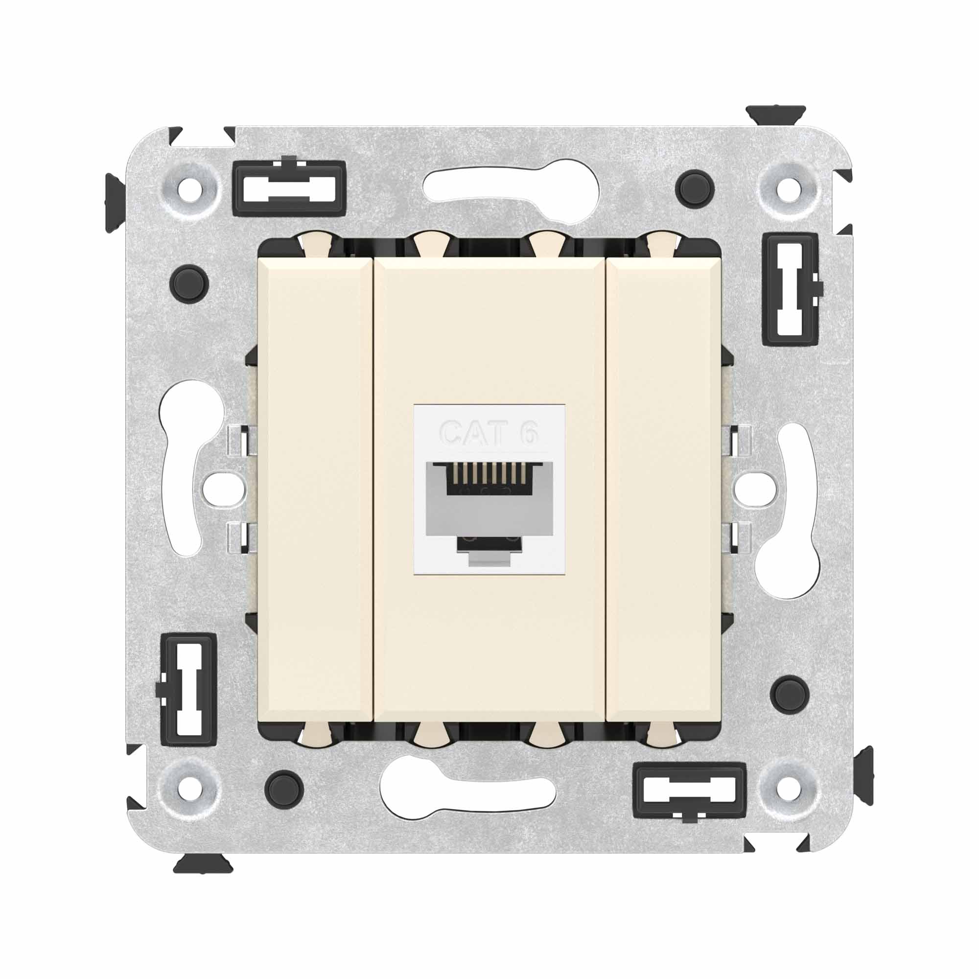 

Розетка компьютерная DKC 4405693 RJ-45 без шторки в стену, кат.6 одинарная, "Ванильная дымка", "Avanti", 4405693