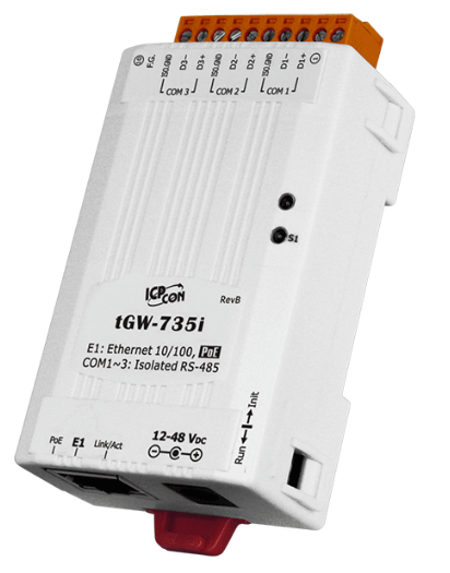 

Преобразователь ICP DAS tGW-735i Tiny Modbus/TCP to RTU/ASCII Gateway with PoE and 3 Isolated RS-485 Ports (RoHS), tGW-735i