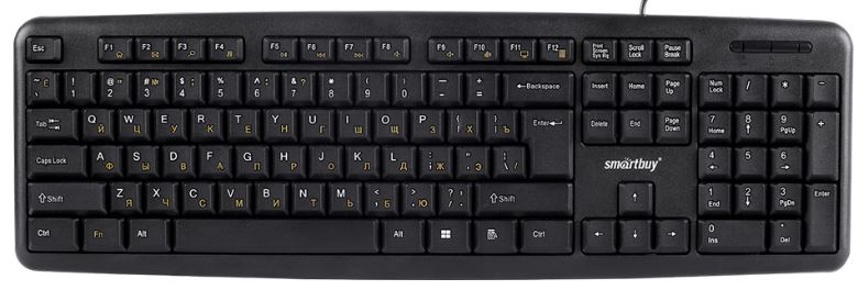

Клавиатура SmartBuy ONE 210 SBK-210U-K проводная, мультимедийная, USB, чёрная (1/20), ONE 210