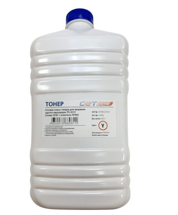 

Тонер CET CET8521Y-527 NF6Y/NF6D желтый бутылка 527гр. для принтера Konica Minolta Bizhub C224/284/364, CET8521Y-527