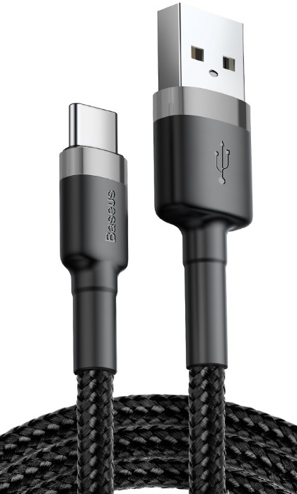 

Кабель интерфейсный Baseus CATKLF-BG1 USB Type A - Type-C 3A, нейлоновая оплётка, 1m gray+black, CATKLF-BG1