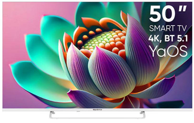 

Телевизор TopDevice TDTV50CS07U_WE 50"/UHD/VA/Smart YaOS/1.5-8 Гб/BT/белый, TDTV50CS07U_WE