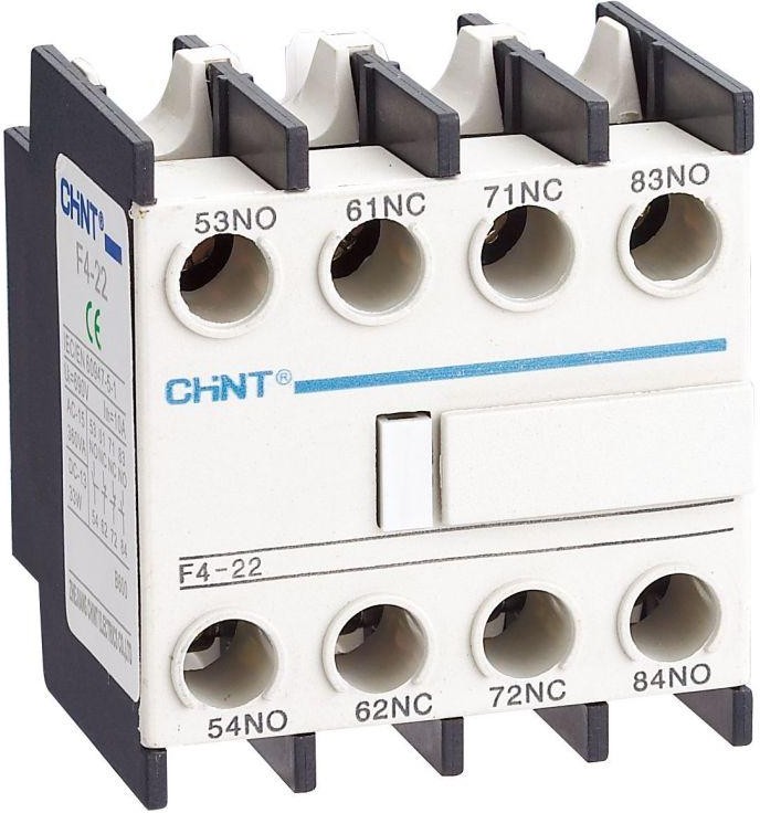 

Приставка доп. контакты CHINT 257019 F4-22 к контактору NC1 и NC2 (R), 257019