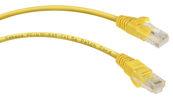 фото Кабель патч-корд U/UTP 5e кат. 0.3м Cabeus PC-UTP-RJ45-Cat.5e-0.3m-YL в Уфе
