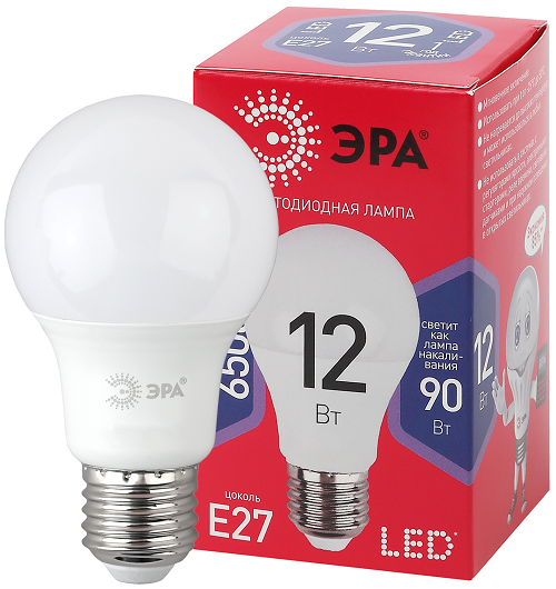 

Лампа светодиодная ЭРА Б0045325 LED A60-12W-865-E27 R (диод, груша, 12Вт, хол, E27), Б0045325