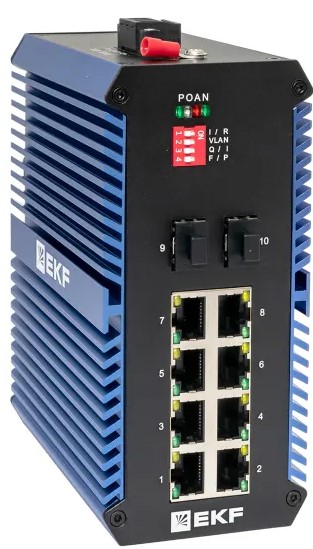 

Коммутатор промышленный неуправляемый EKF TSX-U-2GX/SFP-8GTP U-2GX/SFP-8GTP 2 порта 1000Base-X SFP 8 портов 10/100/1000Base-T(X) RJ45 c PoE монтаж на, TSX-U-2GX/SFP-8GTP