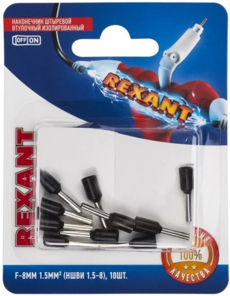 Изображение товара Наконечник Rexant 06-0406-A для опрессовки проводов MAX 1.5 мм²