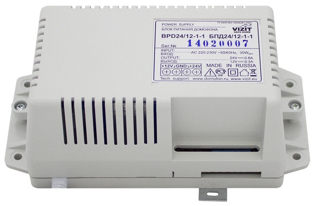 

Блок питания VIZIT БПД24/12-1-1 входное напряжение 190-240VAC, БПД24/12-1-1