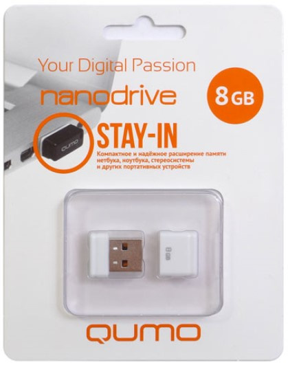фото Накопитель USB 2.0 8GB Qumo QM8GUD-NANO-W в Красноярске