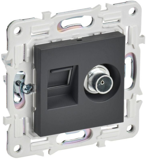 Изображение товара Мультимедийная розетка IEK SK-AK20-1-K48 с комбинированным механизмом TV+RJ45