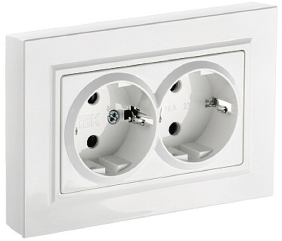 Изображение товара Электроустановочные изделия IEK BRITE серия BR-R21-16-K01-F белый дизайн надежность