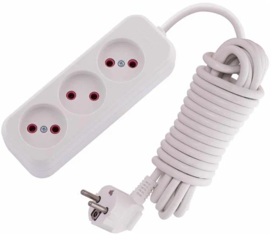Изображение товара Удлинитель Lezard 720-0305-303 с тремя розетками и длиной 5 метров
