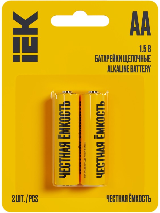 

Батарейка IEK ABT-LR06-OP-L02 щелочные Alkaline LR06/AA (2шт/блистер), ABT-LR06-OP-L02